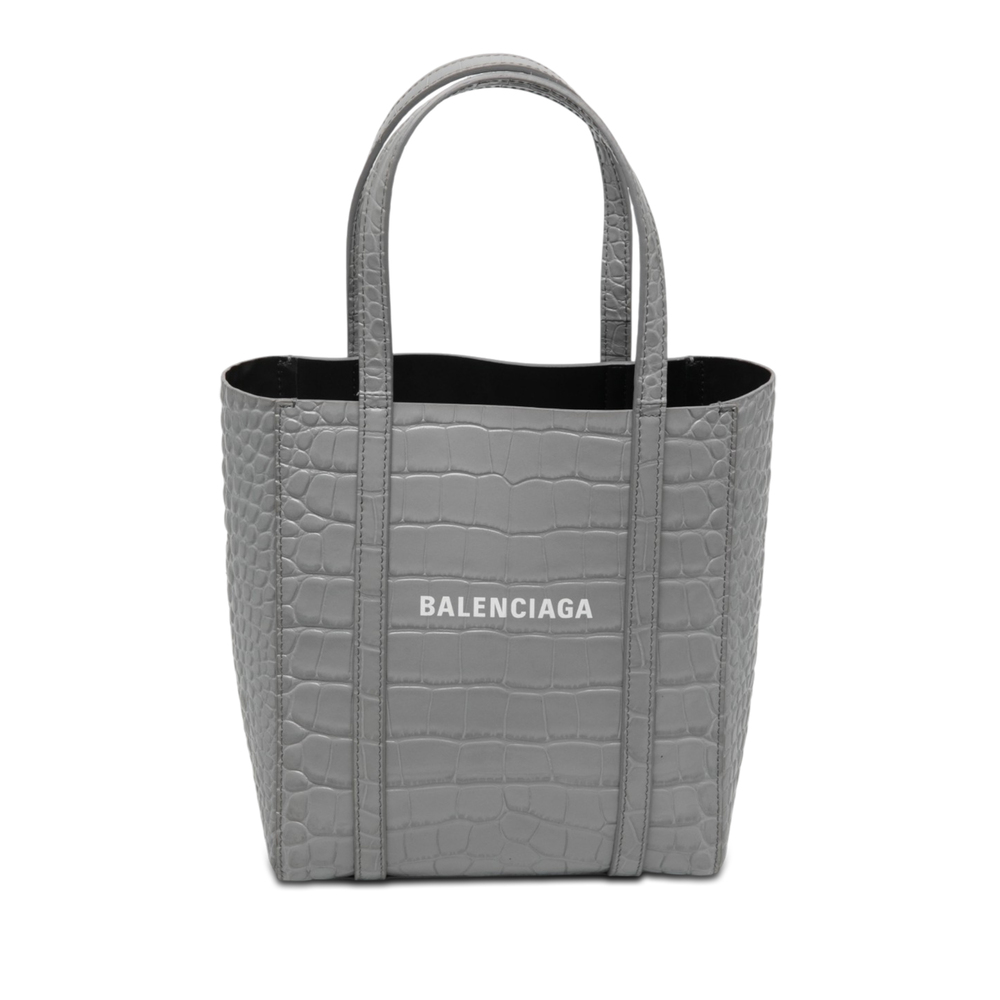 Pre-Loved Balenciaga Croc Embossed Leather Everyday Tote XXS